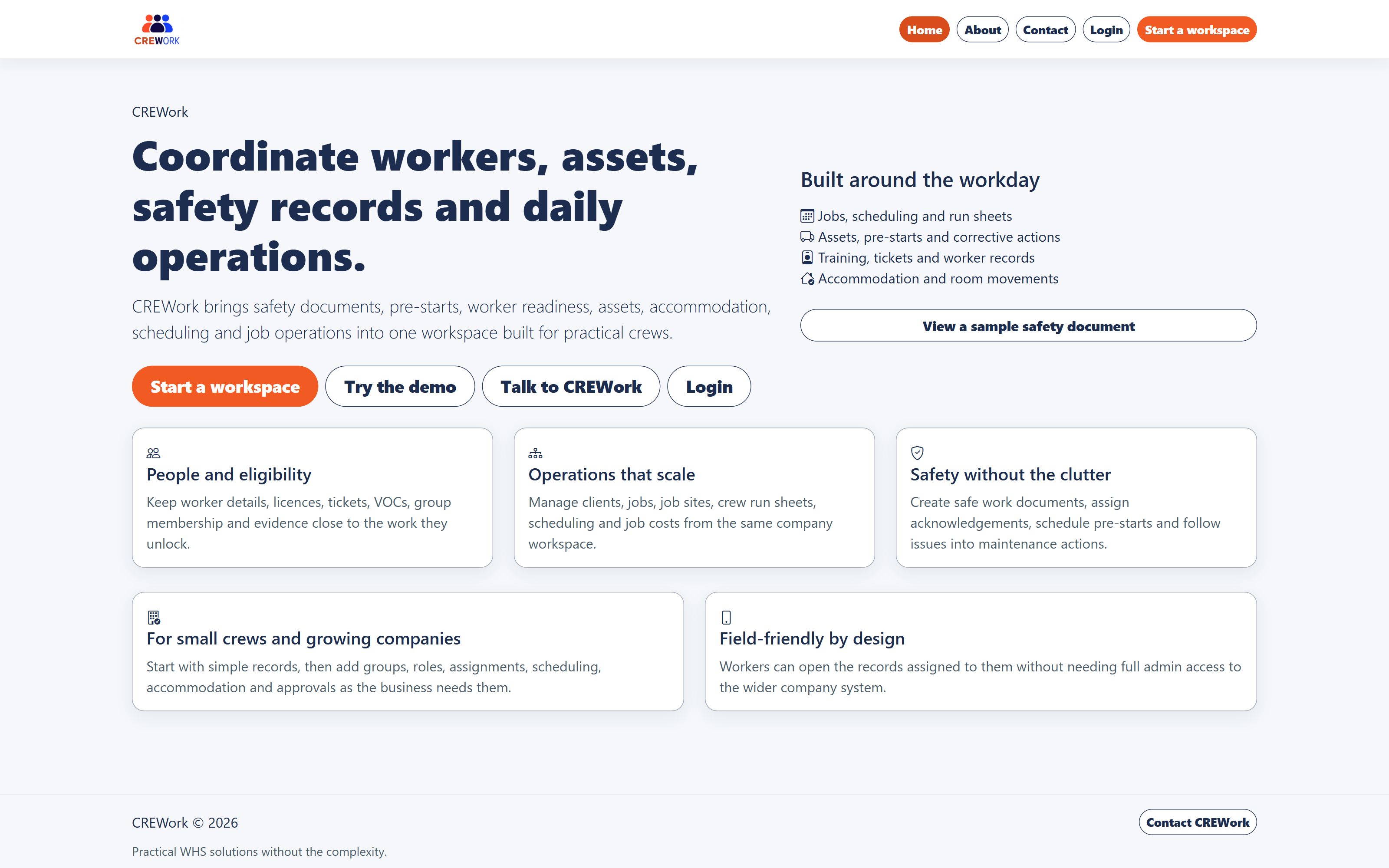 CREWork public home page
